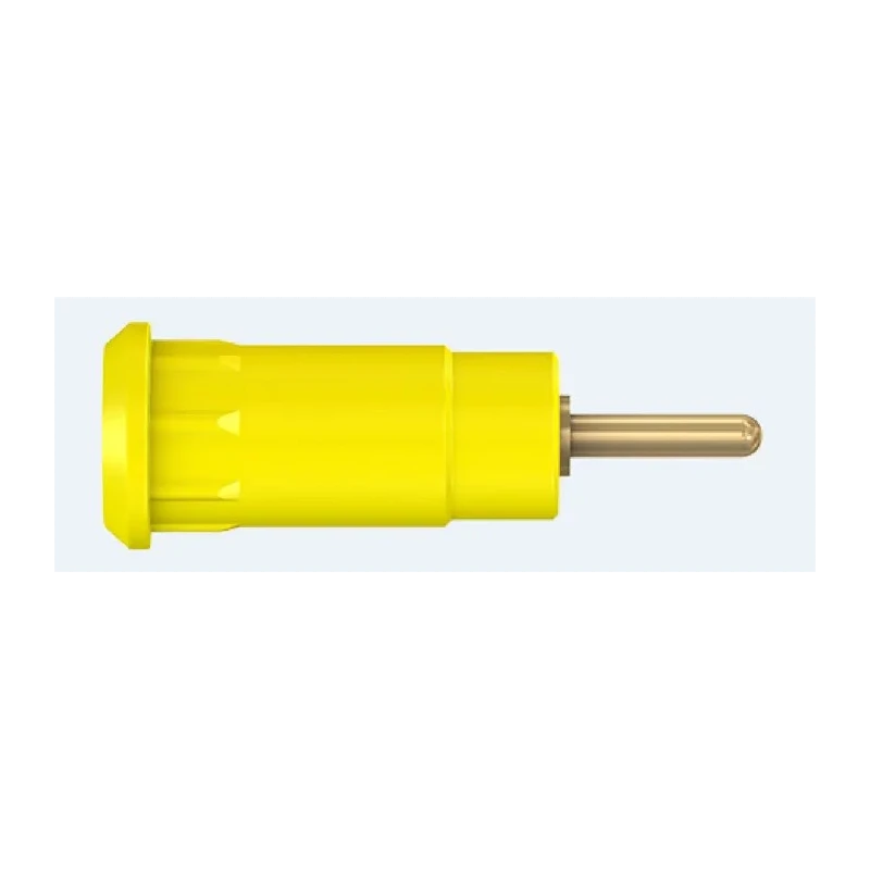Staubli Yellow Female Banana Socket 2 mm Connector Press Fit Termination 600V 10A Gold Plating 65.9193-24