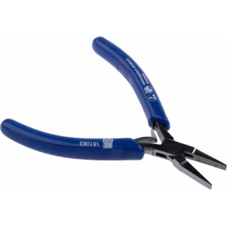 RS PRO Flat Nose Plier Smooth, 120mm Overall, ESD Safe Steel, Box Joint, German Manufacture 161-063