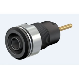 Staubli Black Female Banana Socket 4 mm Connector Screw Termination 1kV 24A Gold Plating 23.3010-21
