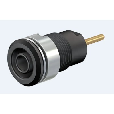Staubli Black Female Banana Socket 4 mm Connector Screw Termination 1kV 24A Gold Plating 23.3010-21