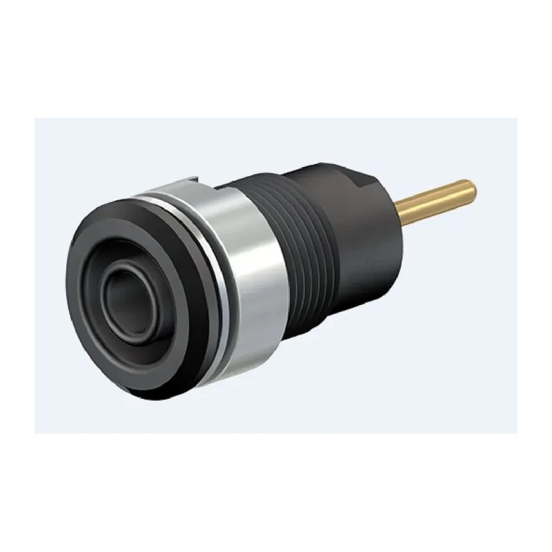 Staubli Black Female Banana Socket 4 mm Connector Screw Termination 1kV 24A Gold Plating 23.3010-21