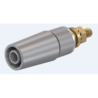 Staubli Grey Female Banana Socket 4 mm Connector Bolt Termination 600V 32A Gold Plating 23.3050-28