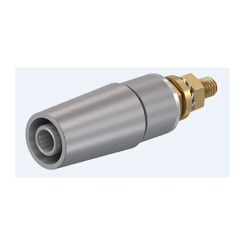 Staubli Grey Female Banana Socket 4 mm Connector Bolt Termination 600V 32A Gold Plating 23.3050-28