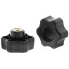 RS PRO Black Thermoplastic Multiple Lobes Clamping Knob, Threaded Hole, 28 mm Diameter, 8 mm Thread Length 161-076