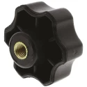 RS PRO Black Thermoplastic Multiple Lobes Clamping Knob, Threaded Hole, 28 mm Diameter, 8 mm Thread Length 161-076