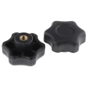 RS PRO Black Thermoplastic Multiple Lobes Clamping Knob Threaded Hole 40 mm Diameter, 9 mm Thread Length 161-098