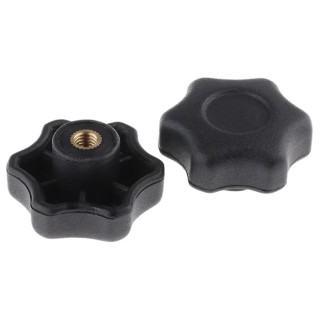 RS PRO Black Thermoplastic Multiple Lobes Clamping Knob Threaded Hole 40 mm Diameter, 9 mm Thread Length 161-098