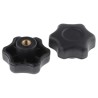 RS PRO Black Thermoplastic Multiple Lobes Clamping Knob Threaded Hole 40 mm Diameter, 9 mm Thread Length 161-098