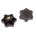 RS PRO Black Thermoplastic Multiple Lobes Clamping Knob Threaded Hole 50 mm Diameter 9mm Thread Length 161-105