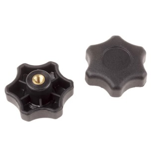 RS PRO Black Thermoplastic Multiple Lobes Clamping Knob Threaded Hole 50 mm Diameter 9mm Thread Length 161-105