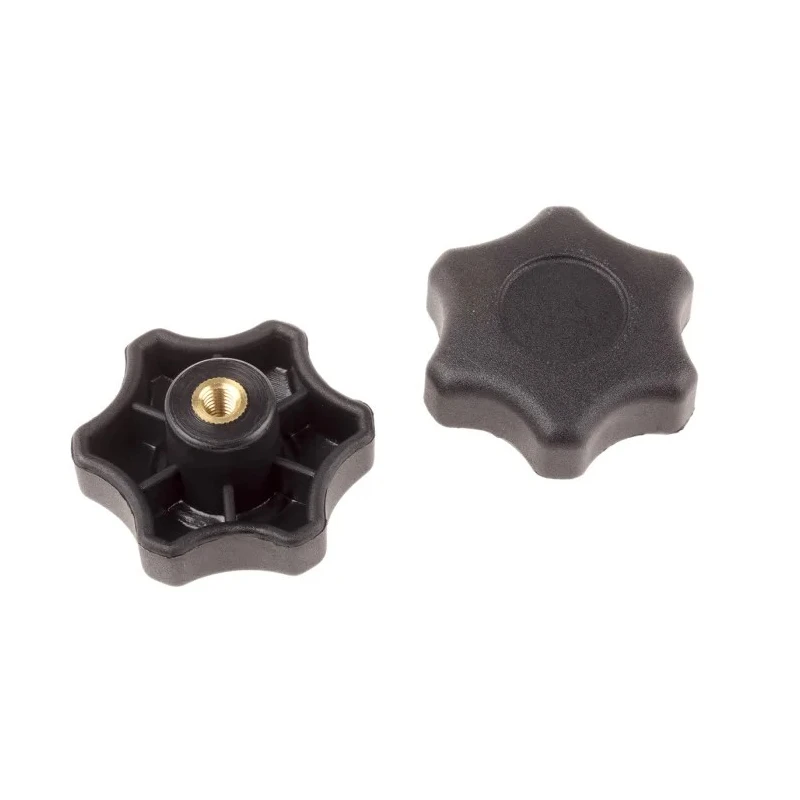 RS PRO Black Thermoplastic Multiple Lobes Clamping Knob Threaded Hole 50 mm Diameter 9mm Thread Length 161-105