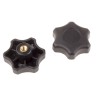 RS PRO Black Thermoplastic Multiple Lobes Clamping Knob Threaded Hole 50 mm Diameter 9mm Thread Length 161-105