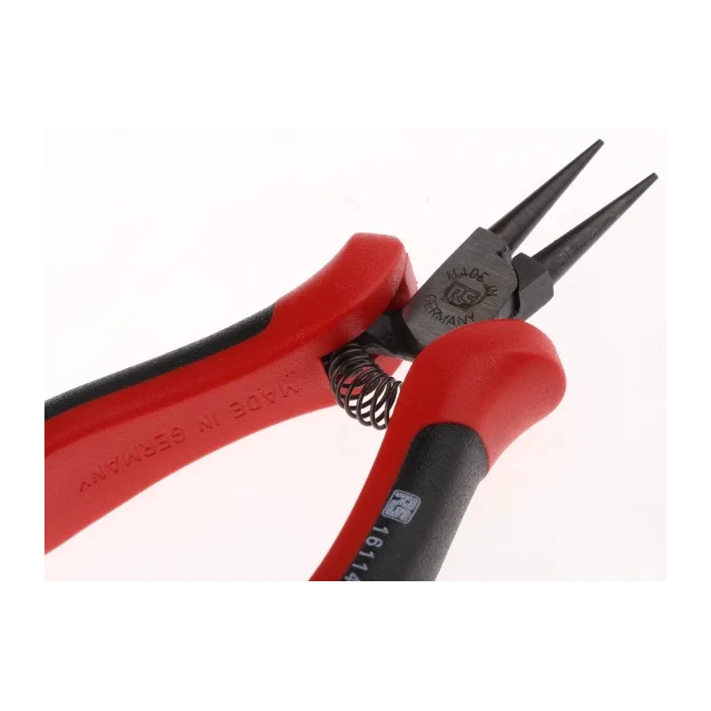 RS PRO Round Nose Plier 130mm Overall Length Chrome Finish Steel Comfort Grip 161-142