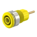 Staubli Yellow Female Banana Socket 4 mm Connector Screw Termination 1kV 24A Gold Plating 23.3010-24