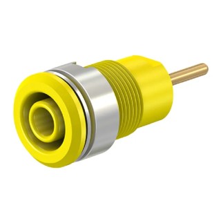 Staubli Yellow Female Banana Socket 4 mm Connector Screw Termination 1kV 24A Gold Plating 23.3010-24
