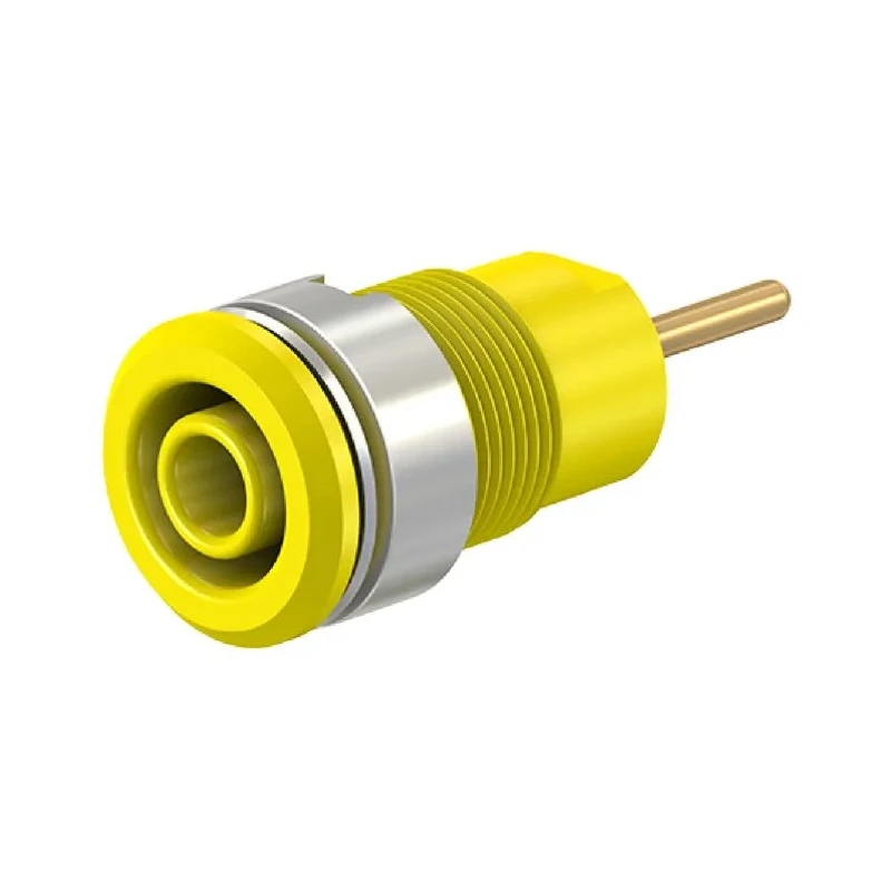 Staubli Yellow Female Banana Socket 4 mm Connector Screw Termination 1kV 24A Gold Plating 23.3010-24