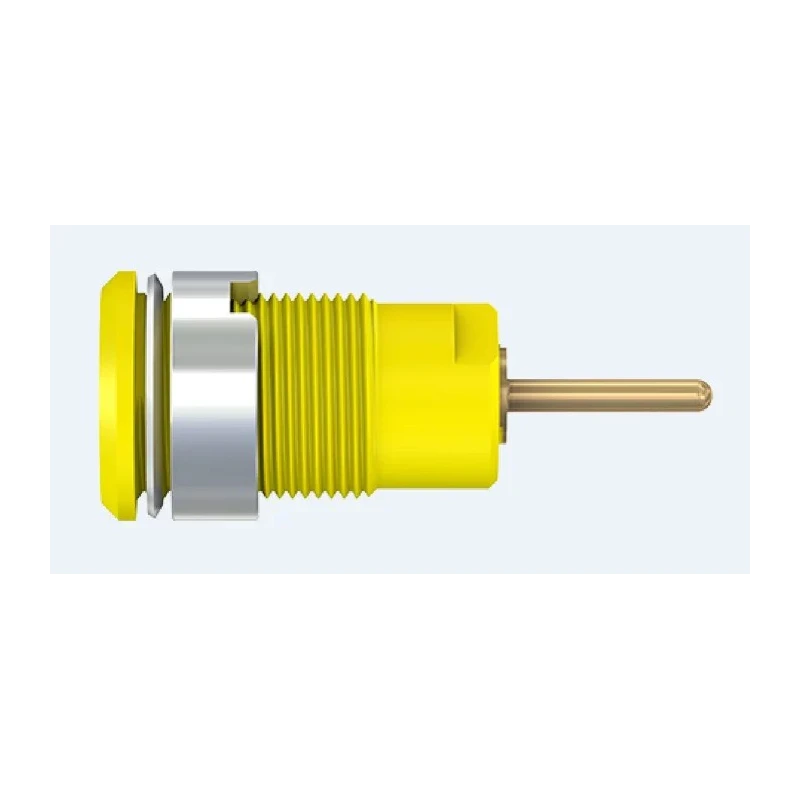 Staubli Yellow Female Banana Socket 4 mm Connector Screw Termination 1kV 24A Gold Plating 23.3010-24