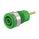 Staubli Green Female Banana Socket 4 mm Connector, Screw Termination, 1kV, 24A, Gold Plating 23.3010-25