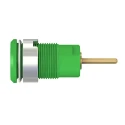Staubli Green Female Banana Socket 4 mm Connector, Screw Termination, 1kV, 24A, Gold Plating 23.3010-25