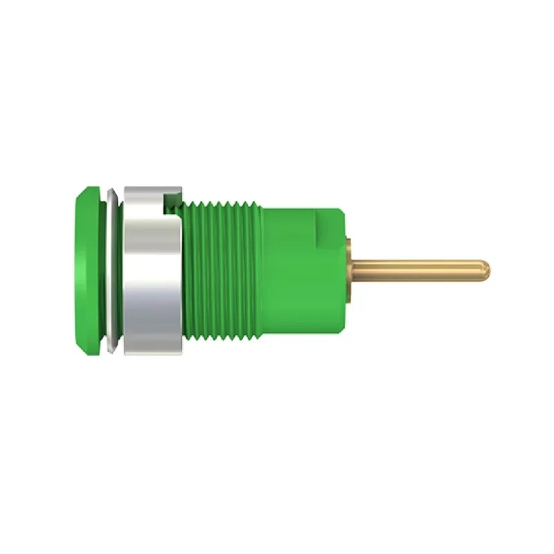 Staubli Green Female Banana Socket 4 mm Connector, Screw Termination, 1kV, 24A, Gold Plating 23.3010-25