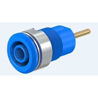 Staubli Blue Female Banana Socket Screw Termination 4 mm Connector 1kV 24A Gold Plating 23.3010-23