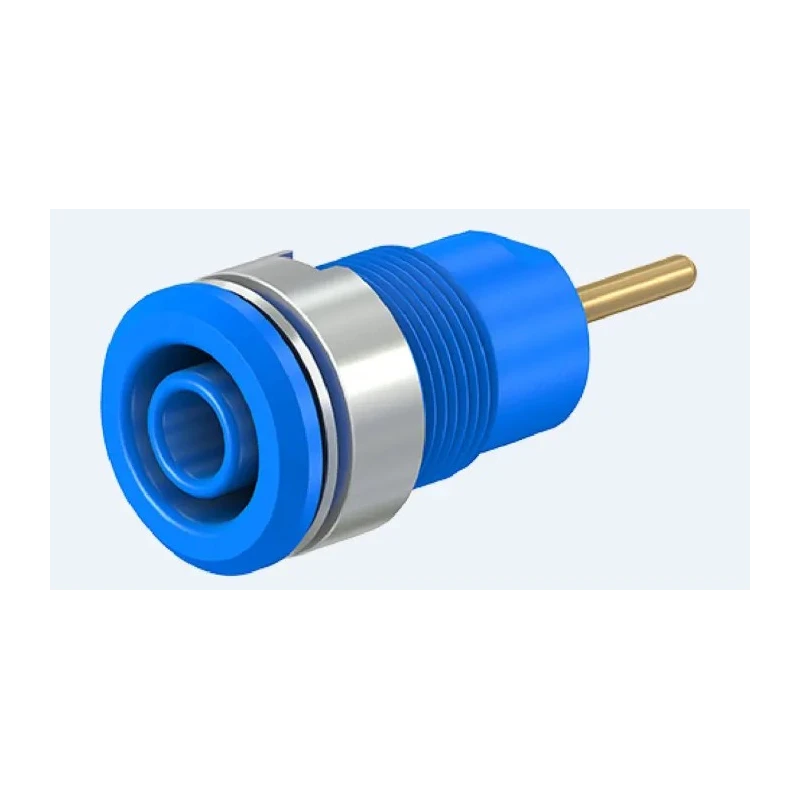 Staubli Blue Female Banana Socket Screw Termination 4 mm Connector 1kV 24A Gold Plating 23.3010-23