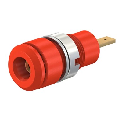 Staubli Red Female Banana Socket 2 mm Connector 600V 10A Gold Plating 65.9098-22