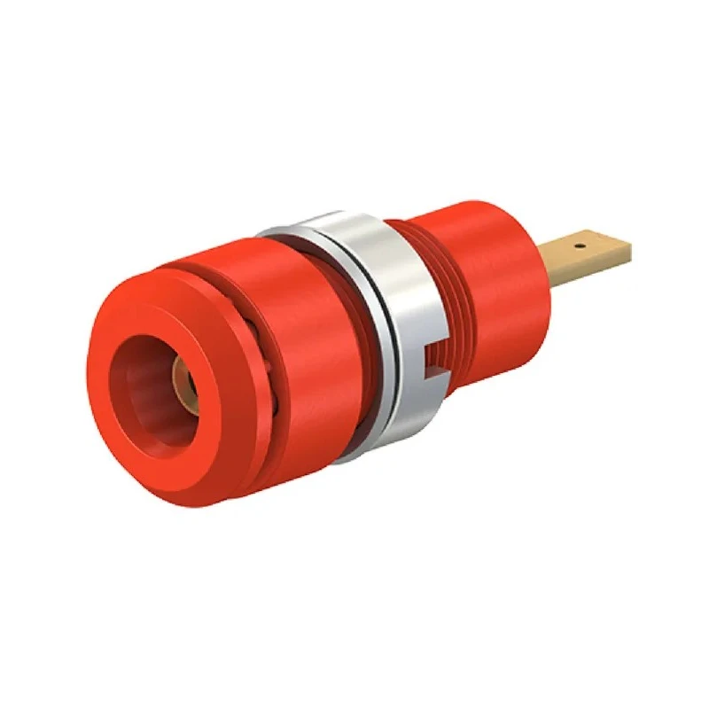 Staubli Red Female Banana Socket 2 mm Connector 600V 10A Gold Plating 65.9098-22