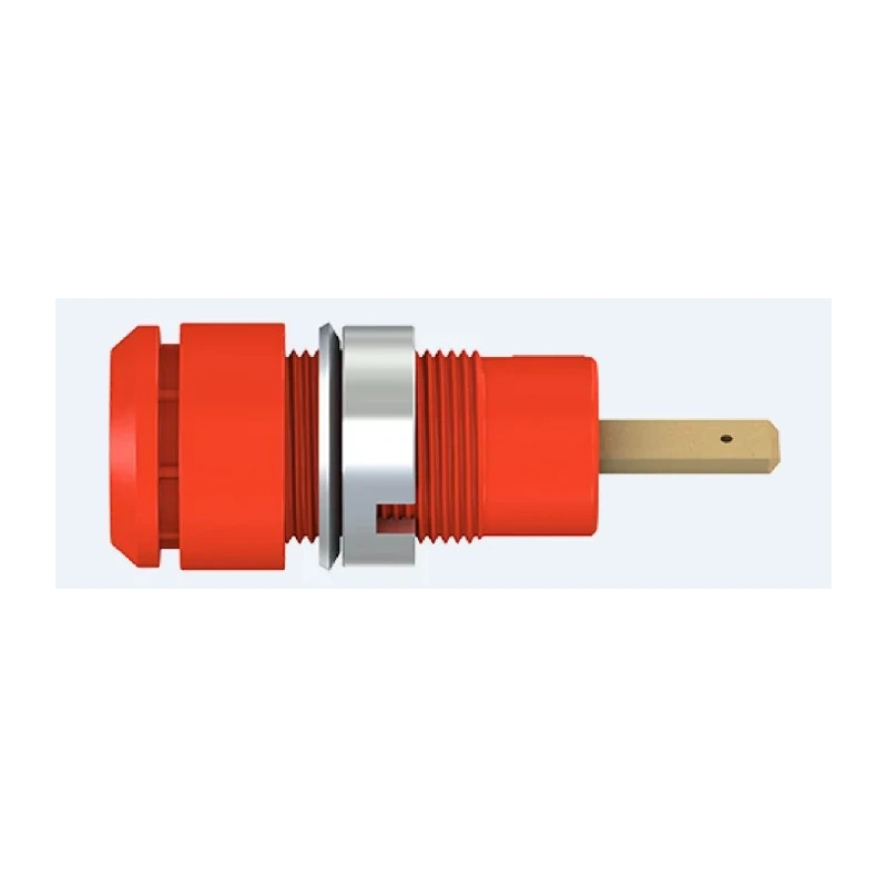 Staubli Red Female Banana Socket 2 mm Connector 600V 10A Gold Plating 65.9098-22
