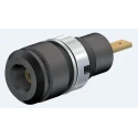 Staubli Black Female Banana Socket 2 mm Connector Tab Termination 600V 10A Gold Plating 65.9098-21