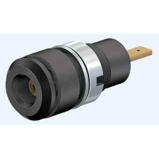 Staubli Black Female Banana Socket 2 mm Connector Tab Termination 600V 10A Gold Plating 65.9098-21