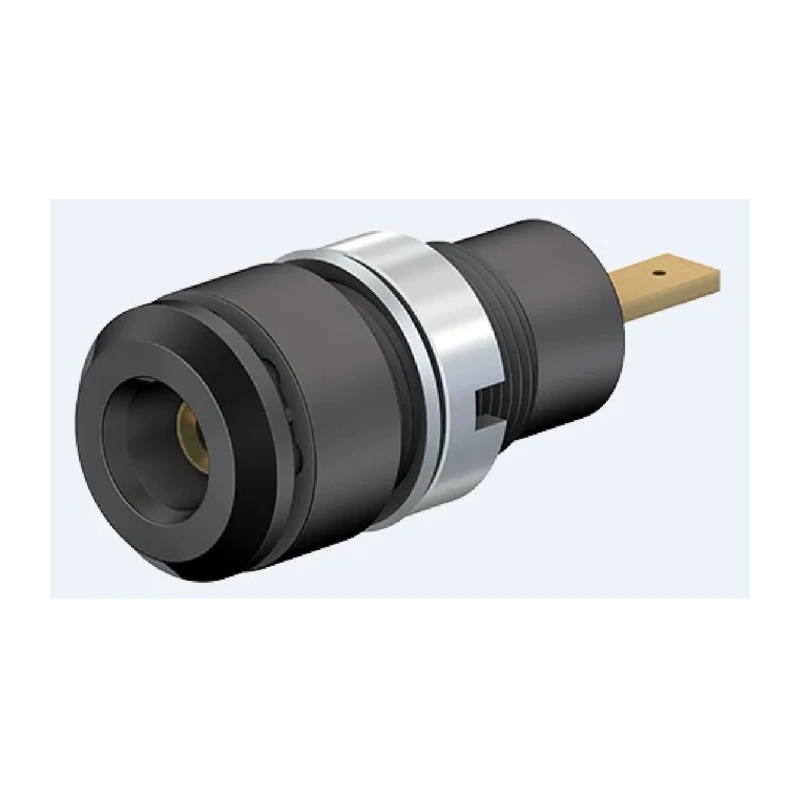 Staubli Black Female Banana Socket 2 mm Connector Tab Termination 600V 10A Gold Plating 65.9098-21