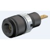 Staubli Black Female Banana Socket 2 mm Connector Tab Termination 600V 10A Gold Plating 65.9098-21