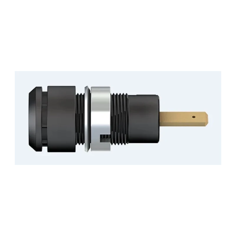 Staubli Black Female Banana Socket 2 mm Connector Tab Termination 600V 10A Gold Plating 65.9098-21