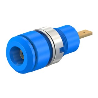 Staubli Blue Female Banana Socket 2 mm Connector, Tab Termination, 600V, 10A, Gold Plating 65.9098-23
