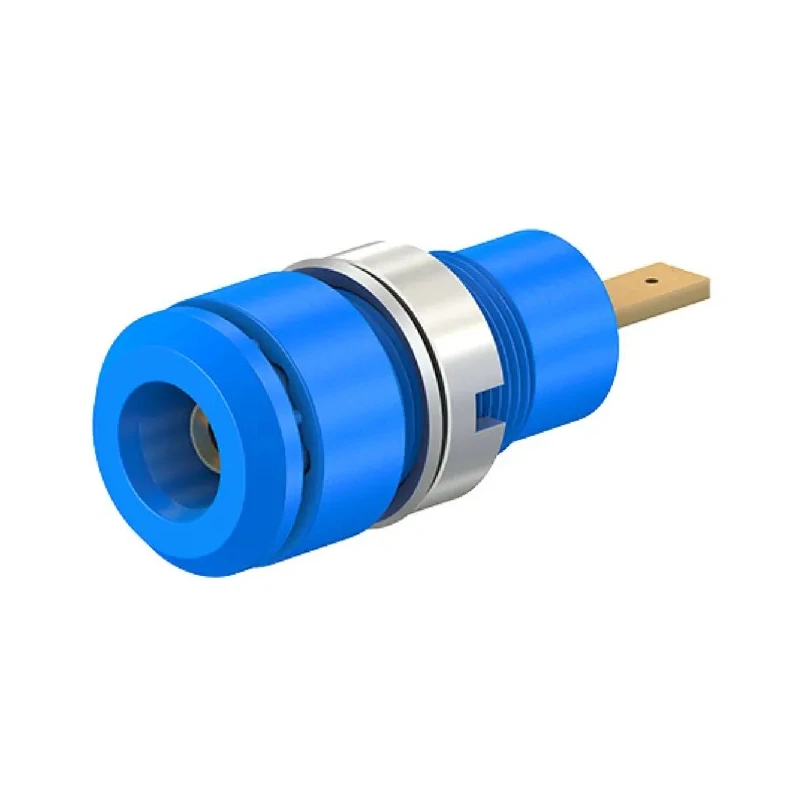 Staubli Blue Female Banana Socket 2 mm Connector, Tab Termination, 600V, 10A, Gold Plating 65.9098-23