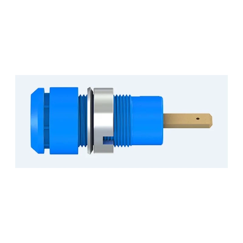 Staubli Blue Female Banana Socket 2 mm Connector, Tab Termination, 600V, 10A, Gold Plating 65.9098-23