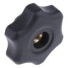 RS PRO Black Thermoplastic Multiple Lobes Clamping Knob Threaded Through Hole 40 mm Diameter 161-212
