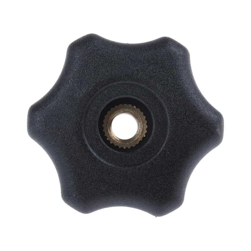 RS PRO Black Thermoplastic Multiple Lobes Clamping Knob Threaded Through Hole 40 mm Diameter 161-212