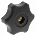 RS PRO Black Thermoplastic Multiple Lobes Clamping Knob Threaded Through Hole 50 mm Diameter Model 161-228