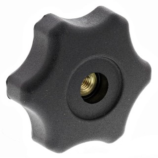 RS PRO Black Thermoplastic Multiple Lobes Clamping Knob Threaded Through Hole 50 mm Diameter Model 161-228