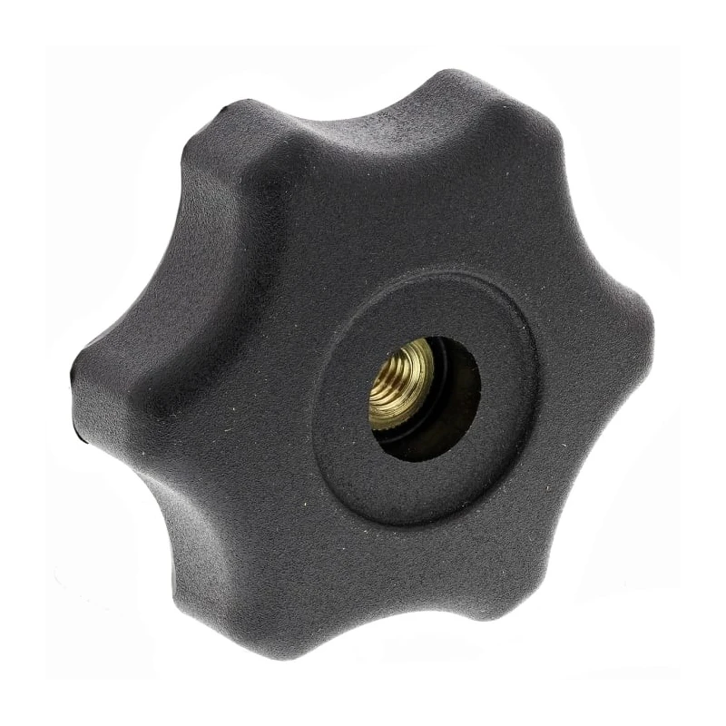RS PRO Black Thermoplastic Multiple Lobes Clamping Knob Threaded Through Hole 50 mm Diameter Model 161-228