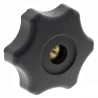 RS PRO Black Thermoplastic Multiple Lobes Clamping Knob Threaded Through Hole 50 mm Diameter Model 161-228