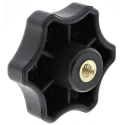 RS PRO Black Thermoplastic Multiple Lobes Clamping Knob Threaded Through Hole 50 mm Diameter Model 161-228