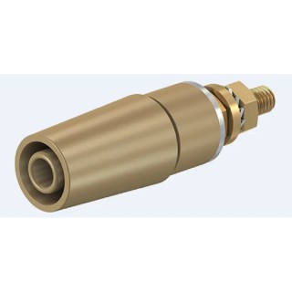 Staubli Brown Female Banana Socket 4 mm Connector Bolt Termination 600V 32A Gold Plating 23.3050-27