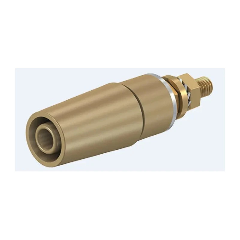 Staubli Brown Female Banana Socket 4 mm Connector Bolt Termination 600V 32A Gold Plating 23.3050-27