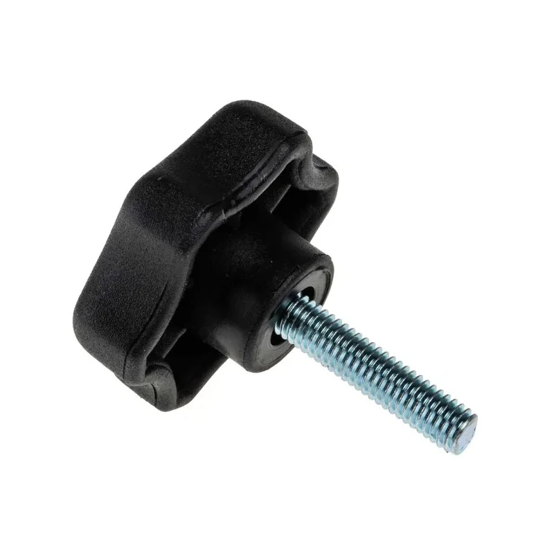 RS PRO Black Polyamide 6 Multiple Lobes Clamping Knob, Threaded Stud, 40 mm Diameter, 25 mm Thread Length 161-155