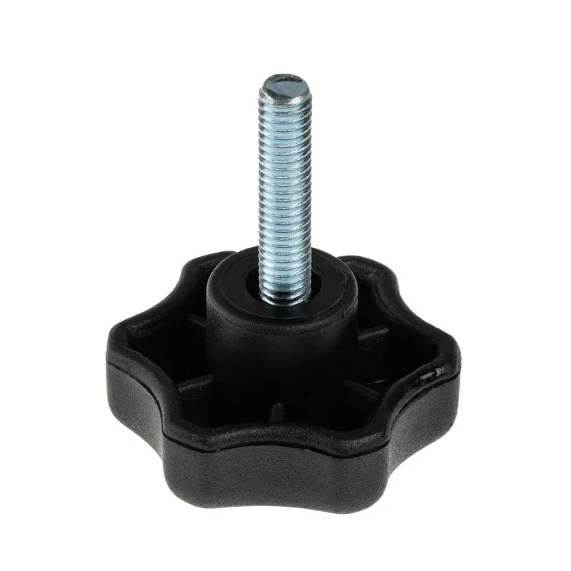 RS PRO Black Polyamide 6 Multiple Lobes Clamping Knob, Threaded Stud, 40 mm Diameter, 25 mm Thread Length 161-155