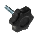 RS PRO Black Polyamide 6 Multiple Lobes Clamping Knob, Threaded Stud, 40 mm Diameter, 25 mm Thread Length 161-155