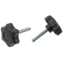 RS PRO Black Thermoplastic Multiple Lobes Clamping Knob with Threaded Stud 50 mm Diameter, 40 mm Thread Length 161-183